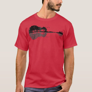 Camiseta Guitarra Acústica Nature Forest Music Bass Guitarr