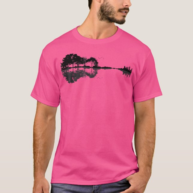 Camiseta Guitarra Acústica Nature Forest Music Bass Guitarr (Frente)