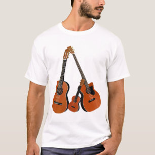 Camiseta Guitarra Acústica Ukulele e Bass Acústico