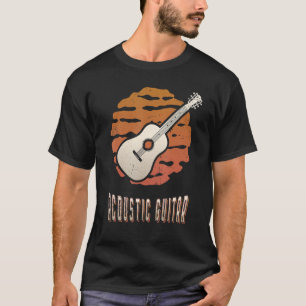 Camiseta Guitarra Acústica Vintage Retro Música Sunset Clás