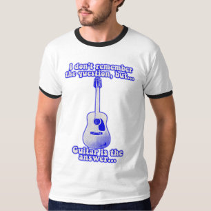 Camiseta Guitarra azul vintage com uma citação inspiradora