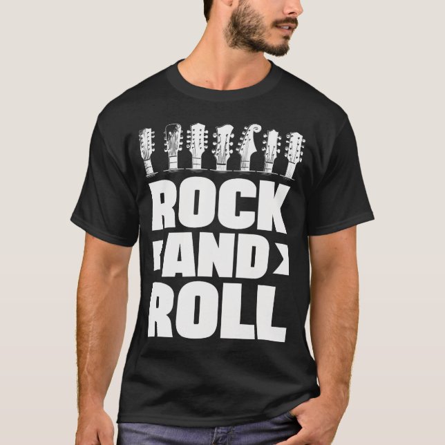 Camiseta Guitarra Baixo Rock And Roll (Frente)