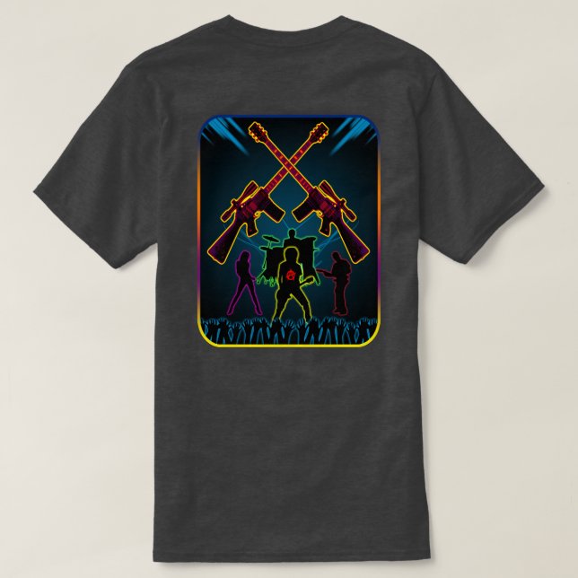 Camiseta Guitarra Blacklight do assalto (Verso do Design)