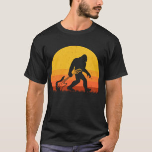 Camiseta Guitarra Branca Vintage Retro Bigfoot Guita