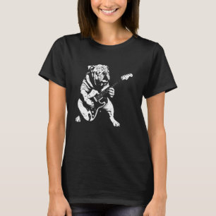 Camiseta Guitarra Canina - Pai de Buldogue Inglês Mãe