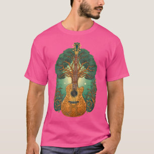 Camiseta Guitarra Celta Acústica Árvore Da Vida Guitarra Ca