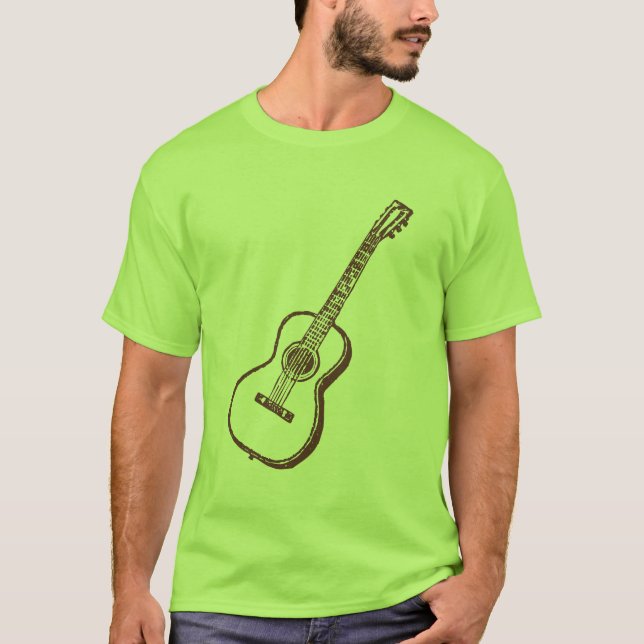 Camiseta Guitarra clássica acústica de Brown (Frente)