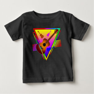 Camiseta Guitarra Colorida Retro