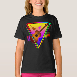 Camiseta Guitarra Colorida Retro
