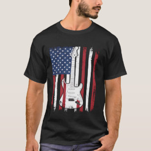 Camiseta Guitarra com Bandeira Americana Danificada