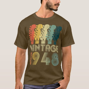 Camiseta Guitarra com Mais De 74 Anos Presentes Vintage 194