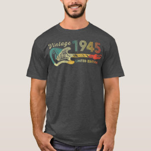 Camiseta Guitarra com Mais De 77 Anos Presentes Vintage 194