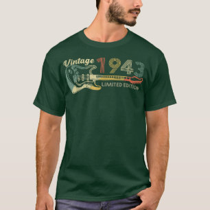 Camiseta Guitarra com Mais De 79 Anos Vintage 1943 Edição L