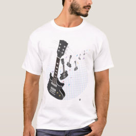 Camiseta Guitarra com notas musicais e modelos de ponto