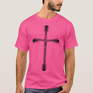 Camiseta Guitarra Cristã legal Cruz Musical Engraçado Guita
