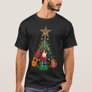 Camiseta Guitarra de Árvore de Natal Amantes de Natal