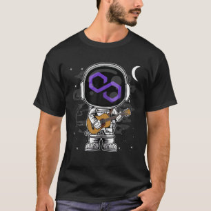 Camiseta Guitarra de Astronauta Polígono Matic Moeda Para a