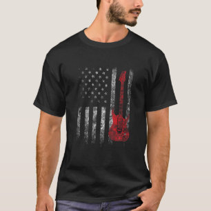 Camiseta Guitarra de Bandeira Americana, Musicista em Dific