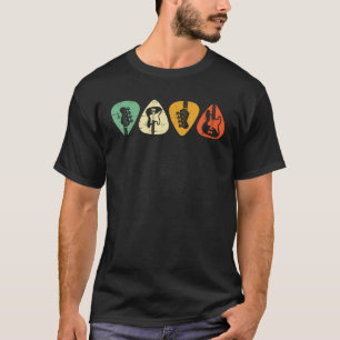 Camiseta Guitarra de Bass legal Picadas Retro Guitarrista