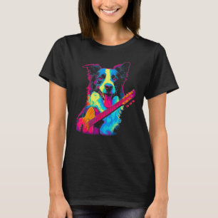 Camiseta Guitarra de Cachorro Border Collie
