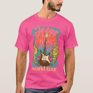 Camiseta Guitarra de concertos de rock 80S do Jesus World T