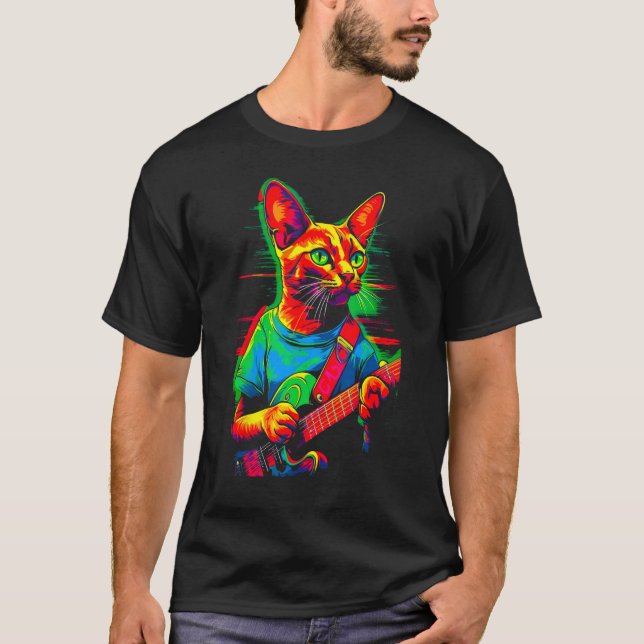 Camiseta Guitarra de Gato Abissínio (Frente)