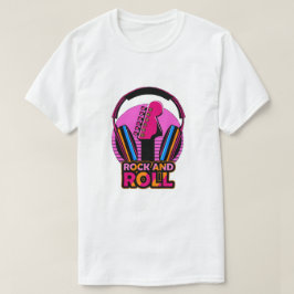 Camiseta Guitarra de Rock and Roll Synthwave Retrô