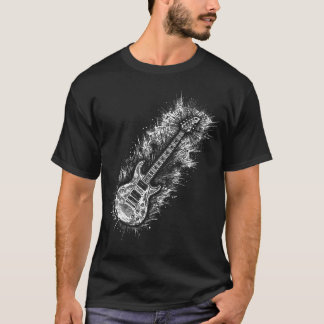 Camiseta Guitarra de Rock And Roll Vintage Rock