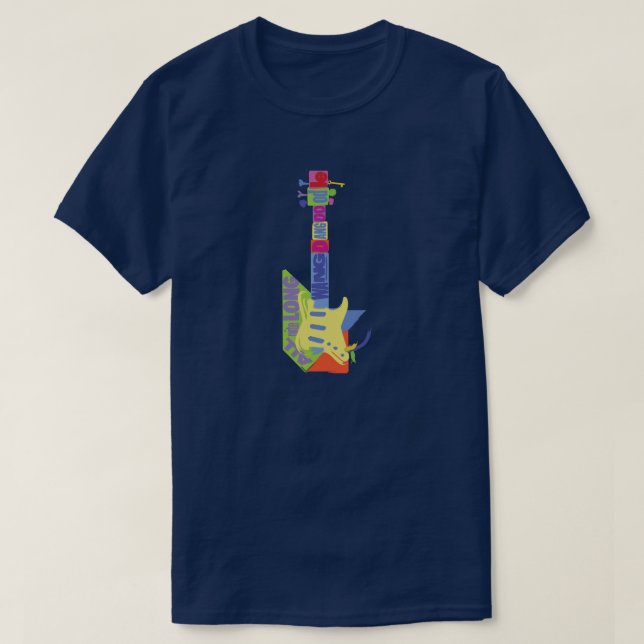 Camiseta Guitarra do Doodle de Wang Dang (Frente do Design)