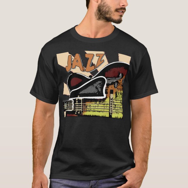 Camiseta Guitarra do jazz: Hollowbody com um Sunburst (Frente)