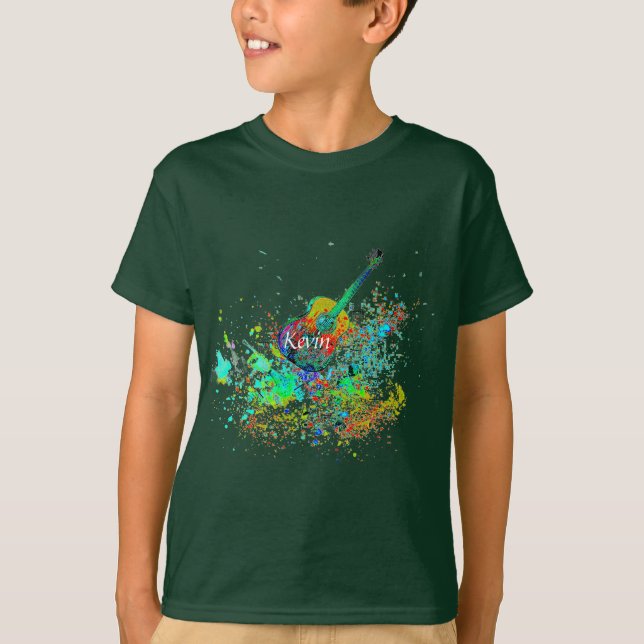 Camiseta Guitarra e acordes espalham personalizados (Frente)