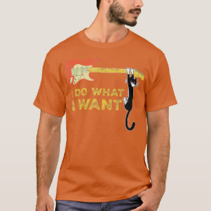 Camiseta Guitarra e Ama de Gato, Engraçado Meowy, faço o qu