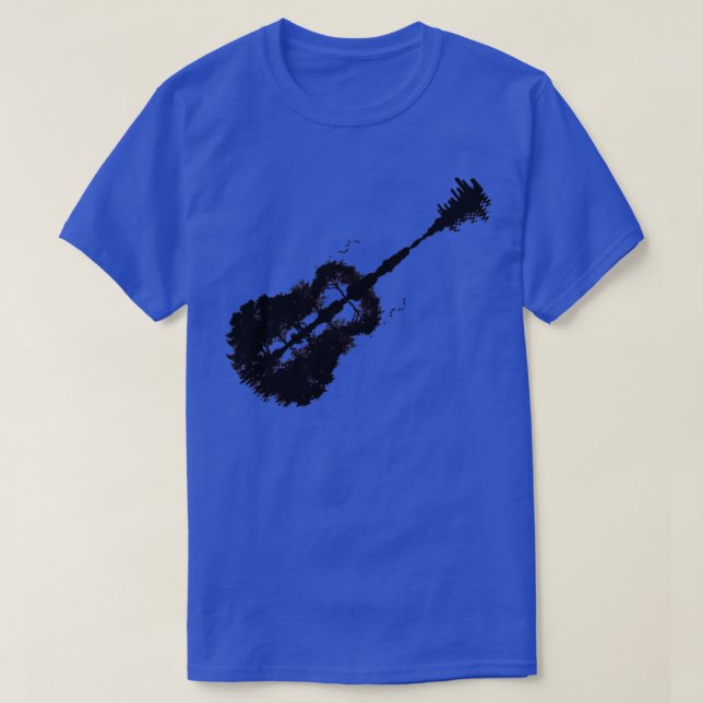 Camiseta guitarra e cidade (Frente do Design)