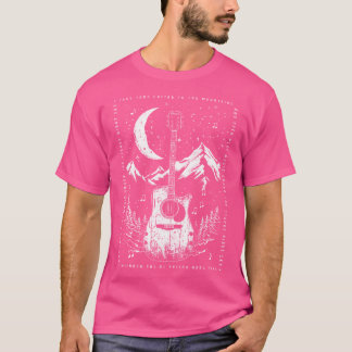 Camiseta Guitarra E Montanhas Sob Uma Bomba De Caminho De C