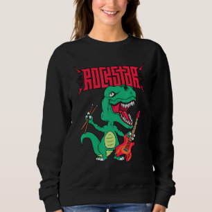 Camiseta Guitarra Elétrica De Dinossauro De Metal Pesado Pa