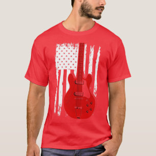 Camiseta Guitarra Elétrica US Flag Musista Guitarista