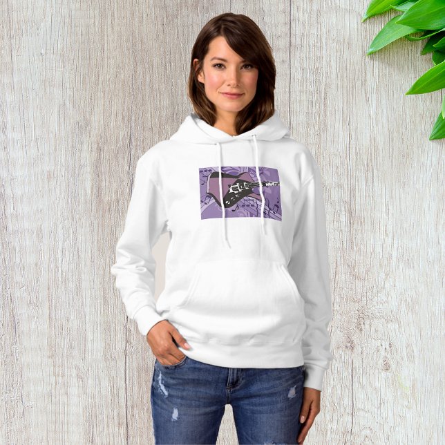 Camiseta Guitarra Elétrica Womens Hoodie (Criador carregado)
