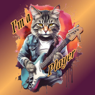 Camiseta Guitarra Engraçada Eu sou um Jogador