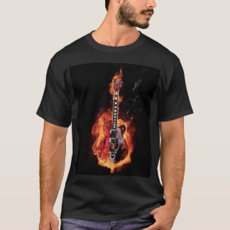 Camiseta Guitarra flamejante