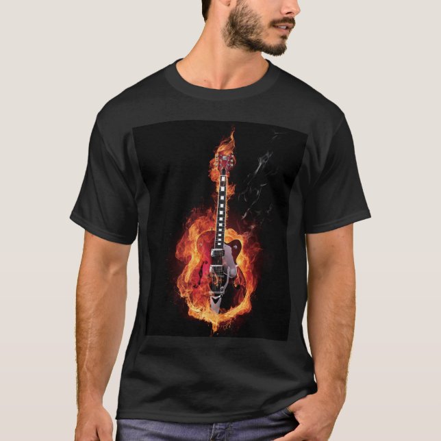 Camiseta Guitarra flamejante (Frente)
