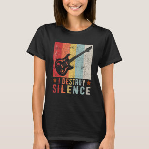 Camiseta Guitarra Instrumento I Destruo Silêncio branco 1