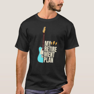 Camiseta Guitarra Meu Plano de Aposentadoria Música Vintage