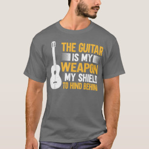 Camiseta Guitarra Musical Guitarista Minha Arma, Meu Escudo