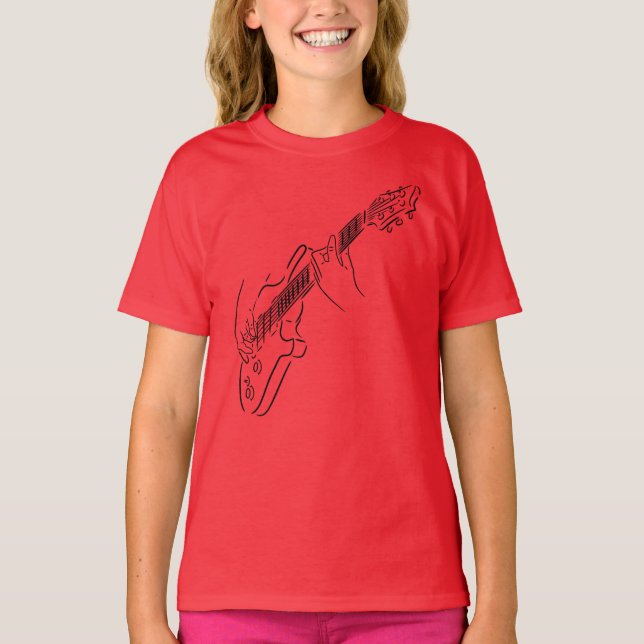 Camiseta Guitarra. Para amantes de música. Corda. Perca. (Frente)