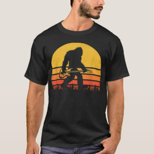 Camiseta Guitarra Retro Bigfoot, Rocker Sasquatch Vintage