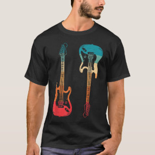 Camiseta Guitarra Retro Guitarrista Baixo Elétrico Rock M