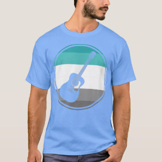 Camiseta Guitarra Retro para Músicos Homens Mulheres Música