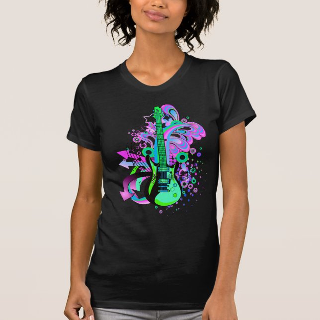 Camiseta Guitarra selvagem (preto) (Frente)