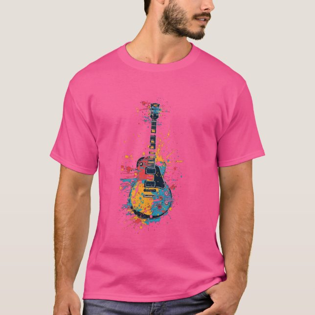 Camiseta guitarras acústicas de guitarra no estilo splash g (Frente)