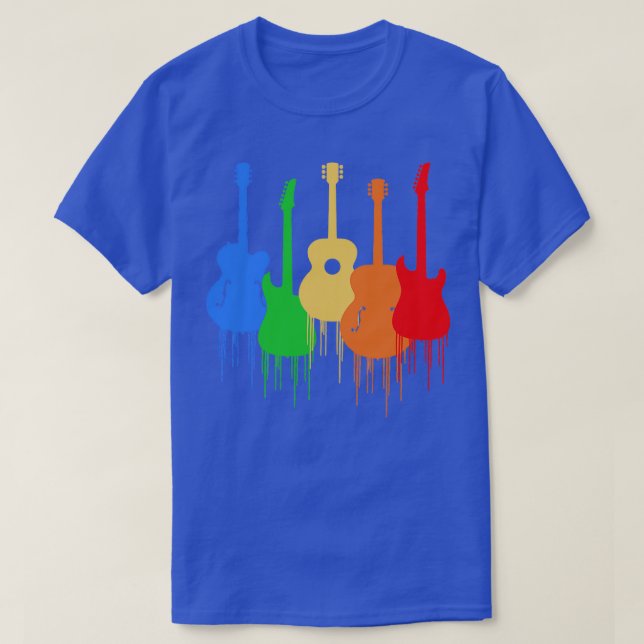 Camiseta Guitarras coloridas (Frente do Design)